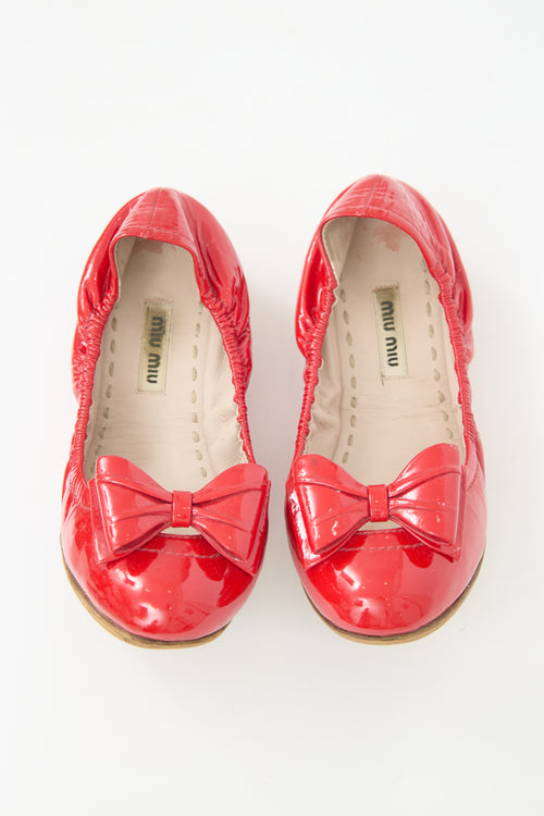 Miu Miu Patent Leather Scrunch Flat