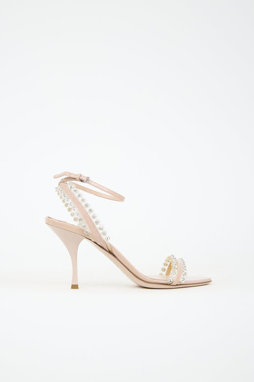 Miu Miu Patent Leather & Crystal Heel