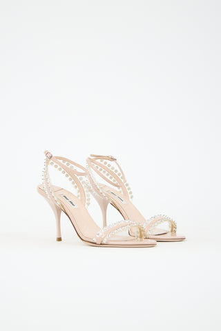 Miu Miu Patent Leather & Crystal Heel