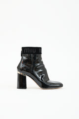 Miu Miu Patent Logo Ankle Boot