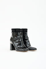 Miu Miu Patent Logo Ankle Boot