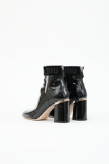 Miu Miu Patent Logo Ankle Boot