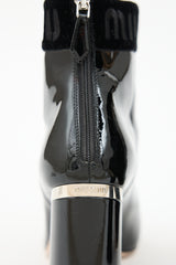Miu Miu Patent Logo Ankle Boot