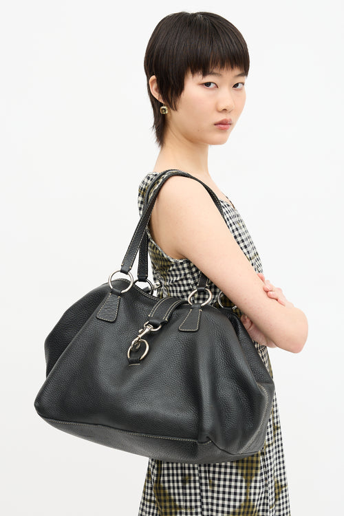Miu Miu Pebbled Leather Tote Bag