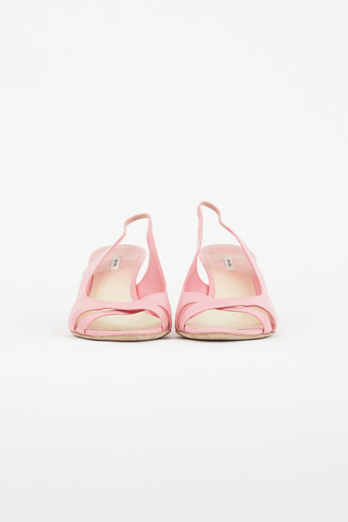 Miu Miu Pink Leather Slingback Heel