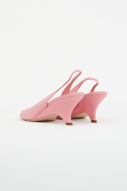 Miu Miu Pink Leather Slingback Heel