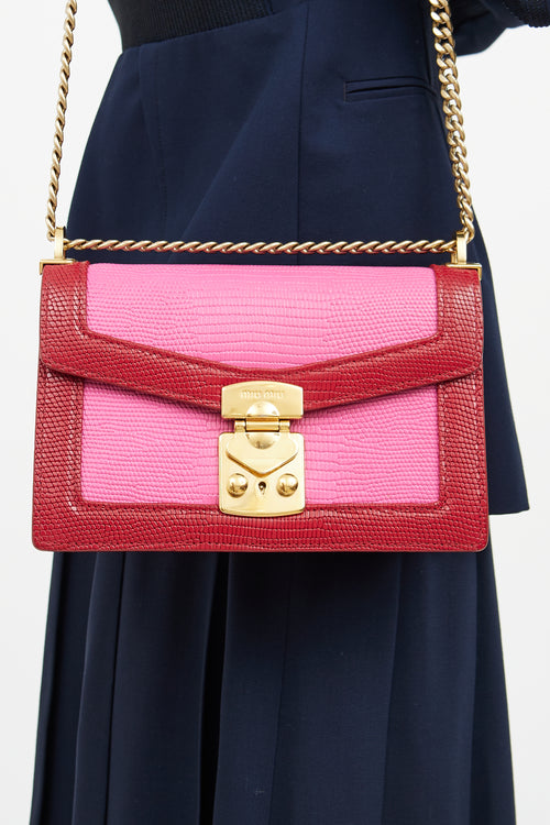 Miu Miu Pink & Red Flap Chain Bag