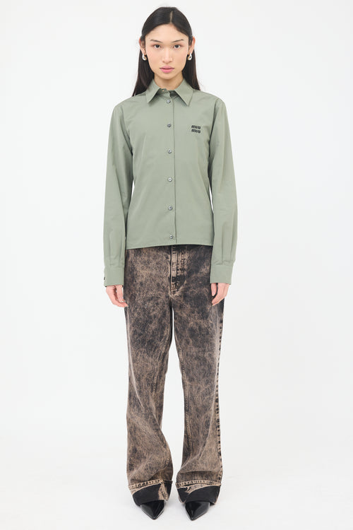 Miu Miu Poplin Logo Shirt