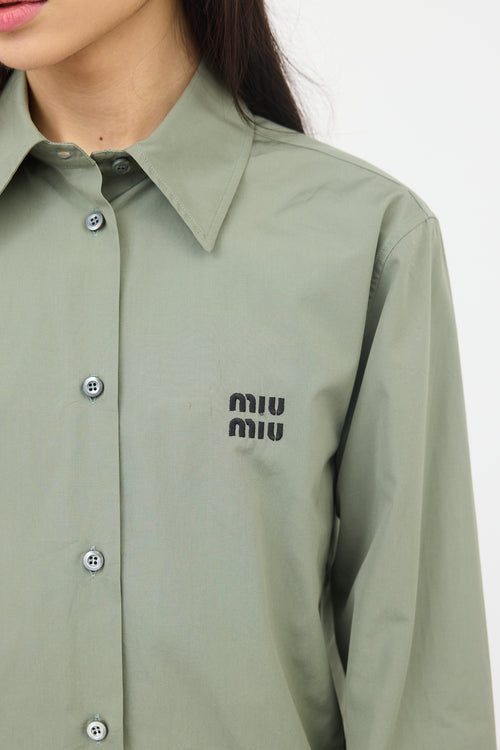 Miu Miu Poplin Logo Shirt