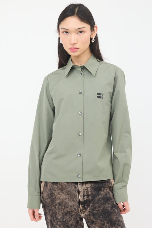 Miu Miu Poplin Logo Shirt