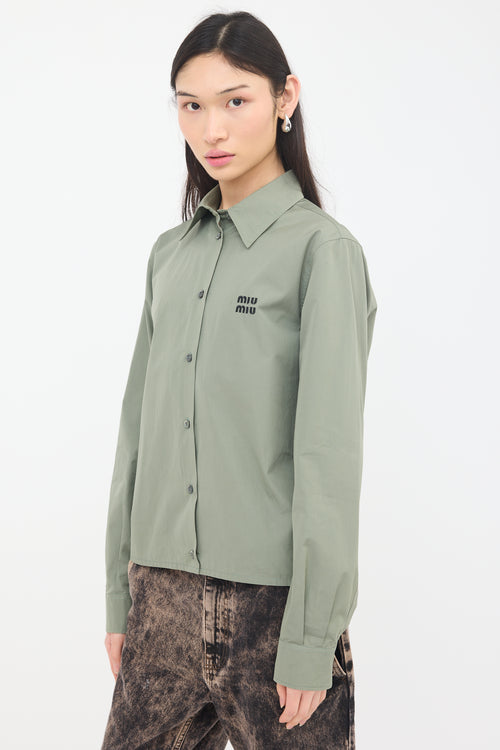 Miu Miu Poplin Logo Shirt