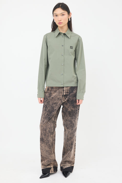 Miu Miu Poplin Logo Shirt