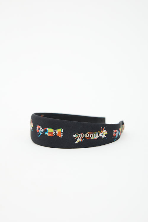 Miu Miu Printed Logo Headband