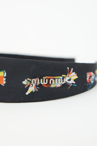 Miu Miu Printed Logo Headband