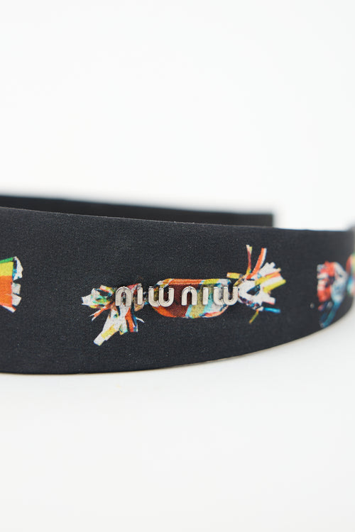 Miu Miu Printed Logo Headband