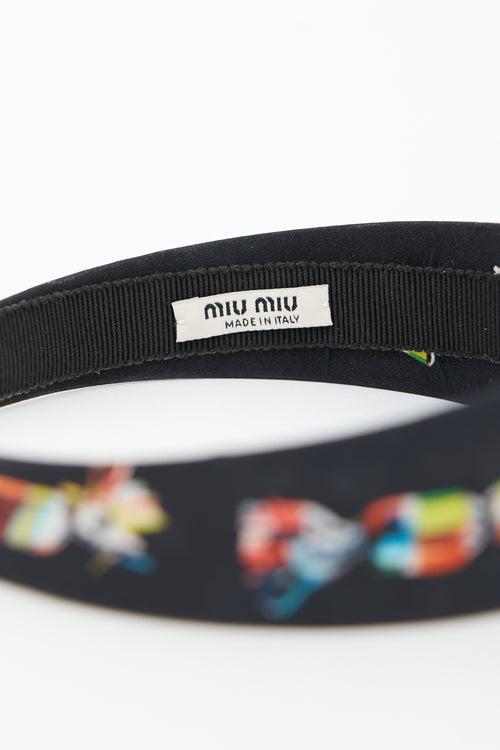 Miu Miu Printed Logo Headband