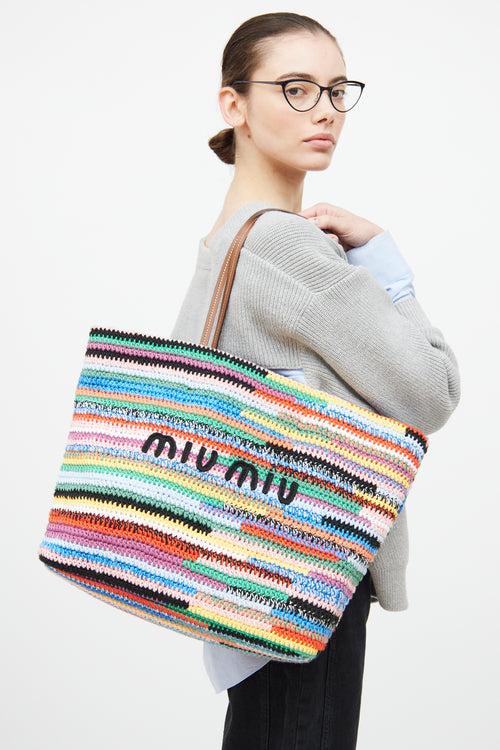 Multicolour Crochet Tote Bag