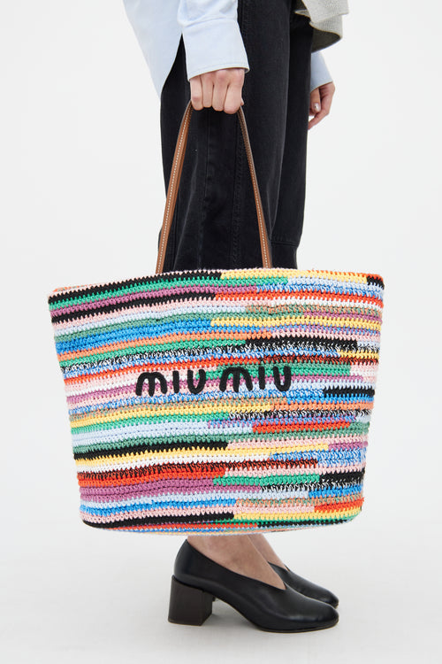 Multicolour Crochet Tote Bag