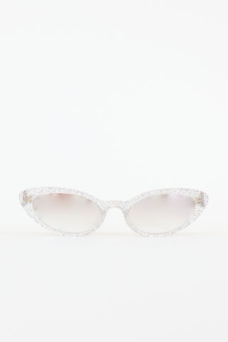 Miu Miu SMU 09U Glitter Mirrored Sunglasses