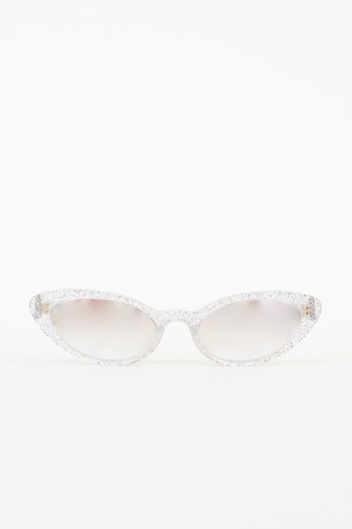 Miu Miu SMU 09U Glitter Mirrored Sunglasses