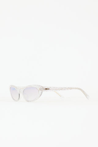 Miu Miu SMU 09U Glitter Mirrored Sunglasses