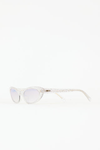 Miu Miu SMU 09U Glitter Mirrored Sunglasses