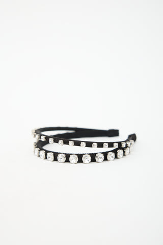 Miu Miu Satin Embellished Headband