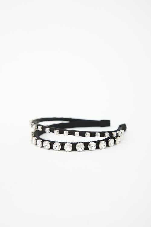Miu Miu Satin Embellished Headband