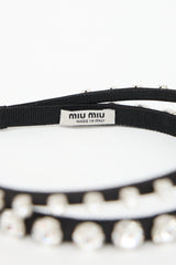 Miu Miu Satin Embellished Headband
