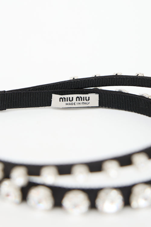 Miu Miu Satin Embellished Headband