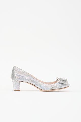 Miu Miu Sequin Bow Pump