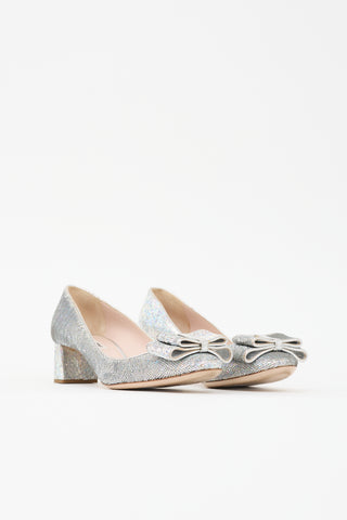 Miu Miu Sequin Bow Pump