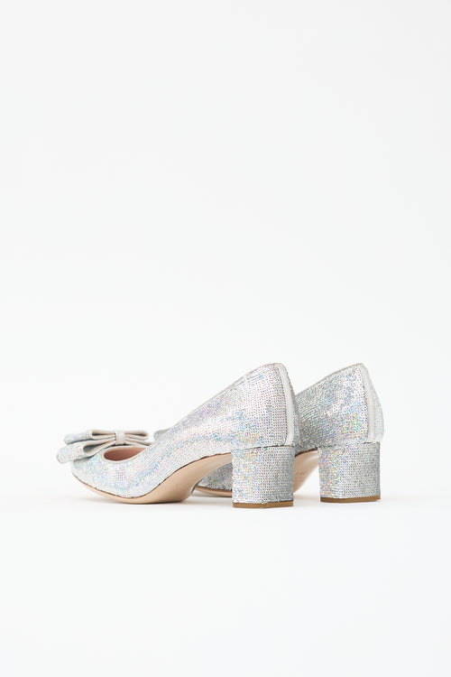 Miu Miu Sequin Bow Pump