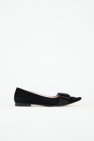 Miu Miu Suede Bow Ballet Flat