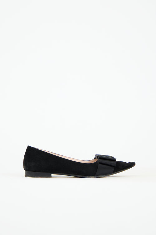 Miu Miu Suede Bow Ballet Flat