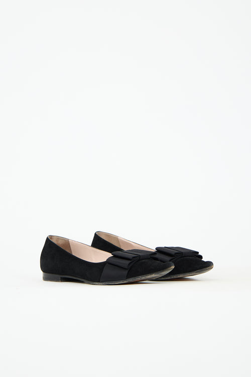 Miu Miu Suede Bow Ballet Flat