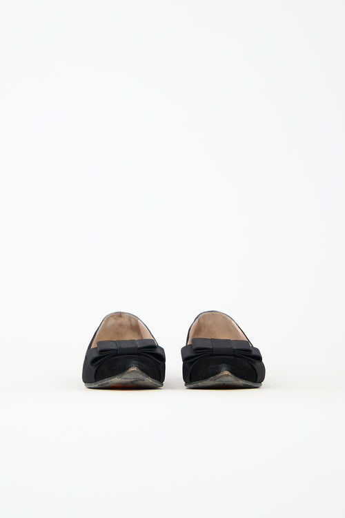 Miu Miu Suede Bow Ballet Flat