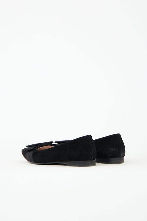 Miu Miu Suede Bow Ballet Flat