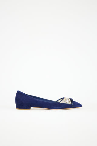 Miu Miu Suede Embellished Flat
