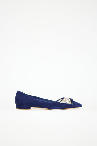 Miu Miu Suede Embellished Flat