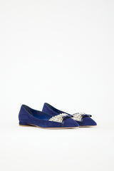 Miu Miu Suede Embellished Flat