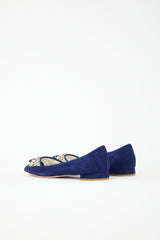 Miu Miu Suede Embellished Flat