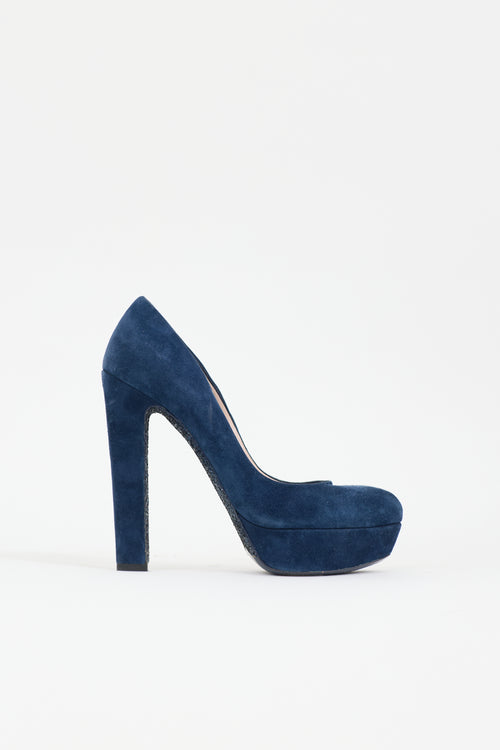 Miu Miu Suede Platform Pump