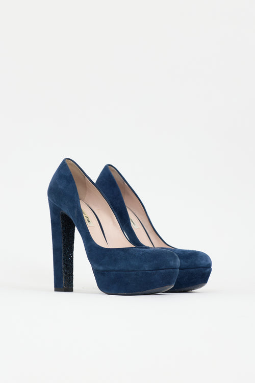 Miu Miu Suede Platform Pump