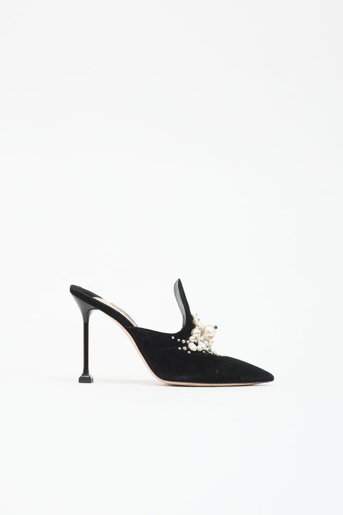 Miu Miu Suede Pointed Toe Mule