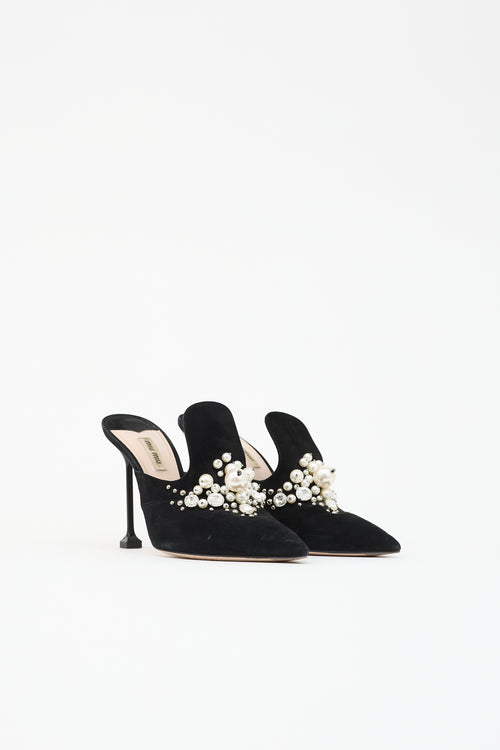 Miu Miu Suede Pointed Toe Mule