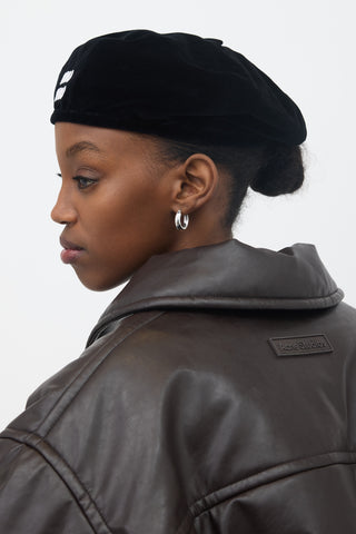 Miu Miu Velvet Logo Hat