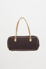 Miu Miu Vintage Leather & Twill Shoulder Bag