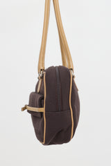 Miu Miu Vintage Leather & Twill Shoulder Bag