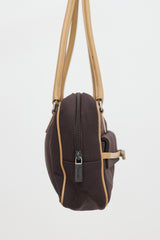 Miu Miu Vintage Leather & Twill Shoulder Bag
